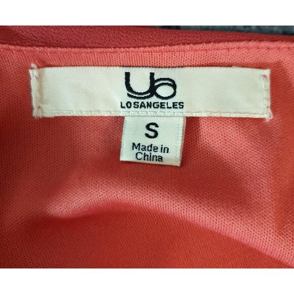 UB LA Womens Sleeveless Dress S Coral Drape Neck Textured Black Party Cocktail - Picture 5 of 6